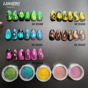 LIBO Cat Eye Powder SCD103 Magnetic Pigment for Nail Art Pink Glitter Effect - Product Image 6