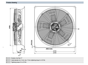 ebm-papst W3G990-GZ02-01 high efficiency EC fan <b>smart</b> energy saving cooling fan for HVAC industrial ventilation systems - Product Image 3