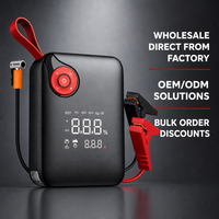 Démarreur portable pour moto et voiture 800A Peak, gonfleur de pneus 150 PSI, batterie externe 7200 mAh, outil d'urgence pour véhicules essence 4.0L et diesel 2.5L