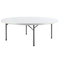 Offre Spéciale Table de Banquet Extérieure Pliante Ronde en Plastique pour 8-10 Personnes, Idéale pour Mariages et Fêtes