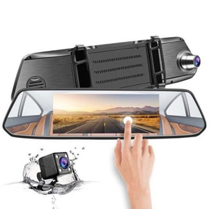 DVR de coche de alta definición 1296P con pantalla táctil de 7 pulgadas espejo retrovisor lente dual 2.5D vidrio para cámaras de vehículos de imagen inversa - Product Image 2