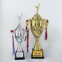 Trophée en métal doré et argenté pour sports, vente en gros d'usine, pour volley-ball, tennis, plaque de compétition personnalisée en cristal pour volley-ball