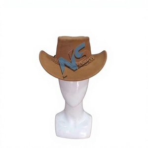Chapeau de cowboy marron unisexe adulte 56-58CM décontracté pour l'extérieur printemps automne avec broderie de perles et impression par transfert par sublimation NABTAY SPORTS - Product Image 1