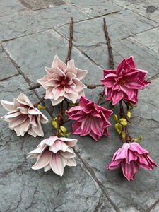 Alta calidad hecho a mano 3D Real Touch Magnolia Flores gigantes decoraciones <span class=keywords><strong>de</strong></span> boda Artificial realista para graduación Pascua Volver - Product Image 5