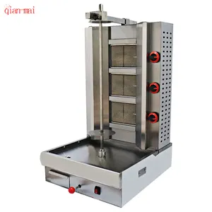 Gas gpl in acciaio inox Decktop Gas 3 fuochi Shawarma macchina automatica rotante Konerkebab tagliatrice per la cucina