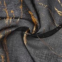 Rideaux Voilages Modernes Dorés Abstraits en Tulle Noir à Œillets pour la Maison et les Salons d'Hôtel - Vente en Gros