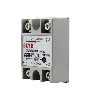 SLYB ミニチュアエポキシフルアンプ単相工業用24Vソリッドステートリレー <span class=keywords><strong>SSR</strong></span>-25 DA 3-32VDC入力 24-380VAC出力 25A - Product Image 1