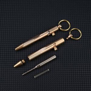 Stylo porte-clés miniature à mécanisme à bille en laiton antique, style sportif européen, pour extérieur, promotionnel, personnalisé, anti-stress, 0,5 mm - Product Image 4