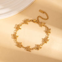 Bracelets SL115 en acier inoxydable 316L plaqué or 18 carats avec breloques étoile de mer et coquillage, résistants au ternissement et imperméables, collection été