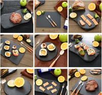 Plateau en ardoise naturelle, durable, jetable, noir, pour fromage, gravable, pour la maison, les mariages et le service alimentaire