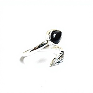 <b>Black</b> Onyx Pear Shape <b>Ring</b> for Women 925 Sterling <b>Silver</b> Natural Onyx <b>Stone</b> Adjustable High Quality Jewelry - Product Image 2