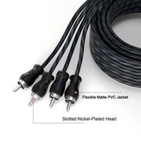 Câble audio amplificateur de voiture double canal en gros, câble torsadé 2RCA en PVC mat ultra-souple
