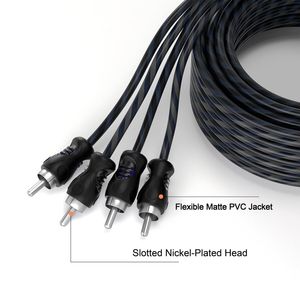 Cable de audio para amplificador de coche de doble canal al por mayor, cable de par trenzado 2RCA de PVC mate ultrasuave - Product Image 5