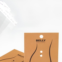Carte de présentation écologique en papier kraft pour bijoux de piercing (boucles d'oreilles, anneaux de nombril) avec étiquette suspendue, impression personnalisée, 5x8 cm, sac en plastique