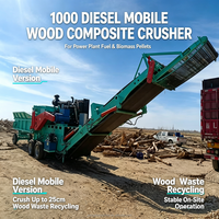 Broyeur à bois mobile diesel modèle 1000, capacité 8t/h, diamètre max. 25cm, haute productivité pour bûches, branches, déchets de bois