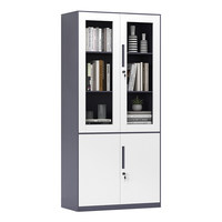 Armoire à dossiers en acier épaissi grande capacité, design moderne, serrure à clé, en métal, avec étagères réglables pour bureau