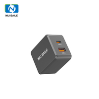 NIUBAILE Chargeur rapide USB Type-C 45W PD 3.0/FCP/QC2.0, design pliable, matériau ABS écologique, sortie 5V/3A 9V/2A pour mobile