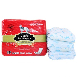 Wholesale Disposable Cotton Pet Diapers Eco-Friendly <b>Dog</b> Cleaning Grooming Products with 3D Leak Prevention Magic Tape <b>Scissors</b> - Product Image 1