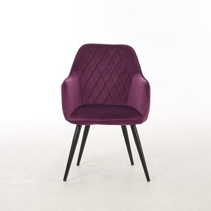 Factory Custom Free Sample Hotel Leisure <strong>Chairs</strong> Fabric <strong>Velvet</strong> Upholstered Dining <strong>Arm</strong> <strong>Chair</strong> - Product Image 4