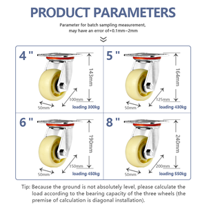 Preço por atacado 6 Polegada 150 <span class=keywords><strong>mm</strong></span> <span class=keywords><strong>Heavy</strong></span> <span class=keywords><strong>Duty</strong></span> Rodízio Branco PP Roda Duplo Freio Castor Roda - Product Image 3