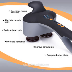 LUYAO LY-606K-masajeador eléctrico de doble cabeza, dispositivo de vibración de calor por infrarrojos para espalda, de mano, de percusión de tejido profundo - Product Image 4