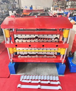 Metal <b>Sheet</b> Building Material <b>Tile</b> Making Machinery Automatic Three Layer Metal Roll Forming Machine - Product Image 5