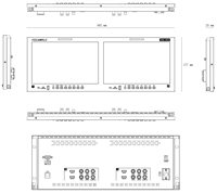 Monitor de Montaje en Rack HD FEELWORLD FRM1001G con Múltiples Entradas, Doble Pantalla de 10.1 Pulgadas, 4RU, 12G-SDI, 4K HDMI, Logotipo Personalizado OEM, Directo de Fábrica
