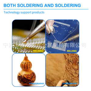 Alat Pirografik Kerajinan Hobi, Kit Pembakaran/Pengukiran/Pengembosan, Besi Solder Baja Tahan Karat dengan Pegangan Pensil, DIY, Promo Panas - Product Image 6