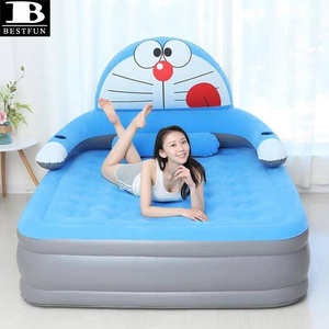 Colchón Inflable con Diseño de <span class=keywords><strong>Doraemon</strong></span> Azul, con Respaldo de Dibujos Animados, Tamaño Queen, para Camping - Product Image 3