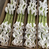 Fleur artificielle Calla Lily en PU, grande branche, blanche, pour décoration de mariage, accessoires de photographie extérieure, qualité export, pour la maison