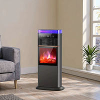 Nouveau 2026 – Chauffe-vent portable 3D effet flamme 2000W avec humidificateur vapeur à atomisation intégrée et télécommande pour maison et bureau