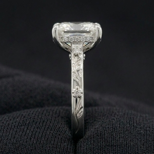 Premium Platinum Diamond Engagement <b>Ring</b> For Women Contemporary Minimal Design Luxury <b>Wedding</b> Jewelry And Gift Choice - Product Image 3