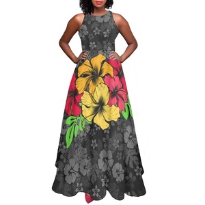 Robe de soirée de forme polynésienne, imprimé Totem, Hibiscus, vêtements pour femmes, mode fabricant chinois, robe de jour de <span class=keywords><strong>naissance</strong></span> - Product Image 5