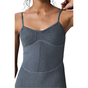 Abito Maglione da Donna all'Ingrosso Personalizzato Estivo Sexy Aderente in Maglia a Costine di Poliestere Mini da Yoga Palestra Activewear - Product Image 2