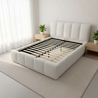 Lit rembourré en bouclette Teddy, design nuage de luxe, sur mesure, taille King/Queen/Full, pour chambre à coucher, maison, appartement, mobilier