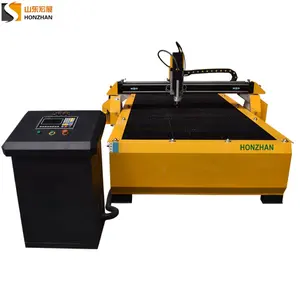 Honzhan HZ-P1325 HZ-P1530 100A 120A 300A cnc mesin pemotong plasma dengan roda tambahan untuk potongan pelat baja logam besar