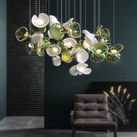 Lustre suspendu de luxe en verre de Murano FireLux pour salon et cuisine, luminaire de plafond personnalisé