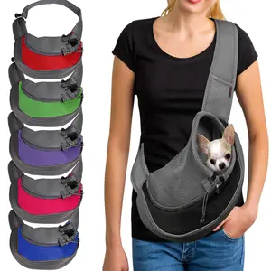 Tas pembawa anjing kucing hewan peliharaan grosir produk perjalanan tas selempang bahu kecil bernapas luar ruangan