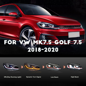 Feux avant HCmotion pour VW MK7.5 <span class=keywords><strong>Golf</strong></span> <span class=keywords><strong>7</strong></span>.5 2018-2020, feux avant à ligne blanche, ligne rouge, DRL séquentiel, feux avant pour Volkswagen - Product Image 4