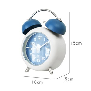 <span class=keywords><strong>Réveil</strong></span> simple de style coréen, mouvement silencieux, cadran haute définition, cloche métallique, veilleuse douce, horloge analogique - Product Image 6