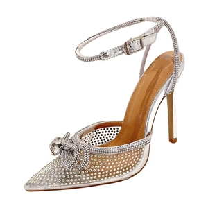 Sandalias de Tacón Alto con Lazo de Pedrería, Novedad 2025 |   Tacones Puntiagudos Resistentes para Manualidades - Product Image 5