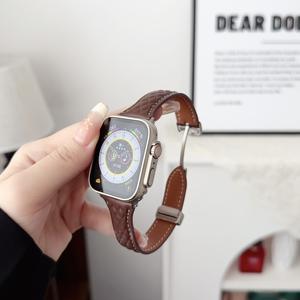 <span class=keywords><strong>Xiaoman</strong></span> cintura diamante rejilla cuero genuino hebilla magnética correa para Apple - Product Image 3