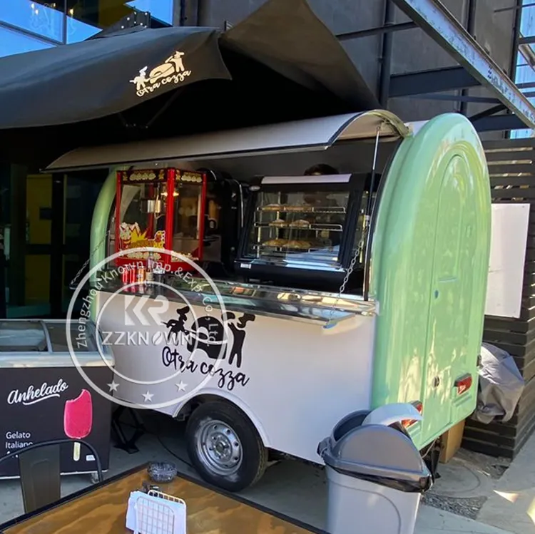 Remolque de camión de comida Mobil pequeño, profesional, personalizado, camión de comida callejera móvil, remolque de carrito de café y helado