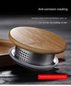 Offre Spéciale verre à haute teneur en borosilicate acier thé Infusion de fruits filtre à eau pichet pichets <span class=keywords><strong>Carafe</strong></span> décanteur avec couvercle en bambou - Product Image 5