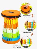Tabouret télescopique à boucle à pression Tabouret pliant en plastique portable pour la pêche en plein air Petit tabouret à hauteur réglable