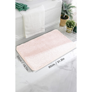 Alfombra de Baño de Felpa Rosa Polvo de Lujo, Lavable, 25 mm, Suave, con Base de Poliéster y Algodón Antideslizante, Venta al por Mayor en Turquía, Tamaño Personalizado, OEM, para Hotel - Product Image 1