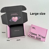 Boîte rectangulaire en carton ondulé rose extra-épais pour expédition, emballage, boîte cadeau d'anniversaire, double face