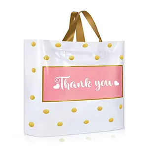 商品袋塑料精品袋小企业塑料零售谢谢定制标志带手柄塑料购物袋
