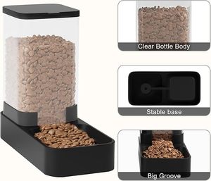 Dispenser pemberi makan kucing otomatis dan mangkuk air, Dispenser makanan kucing untuk anjing kucing kecil sedang - Product Image 3
