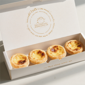 Custom Ontworpen Pastel De Nata En Ei Taart Doos Bakkerij Verpakking Met Matte Laminering Embossing Uv Coating Print Handling - Product Image 6